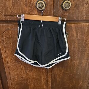 Nike Women's Black and White Athletic Shorts